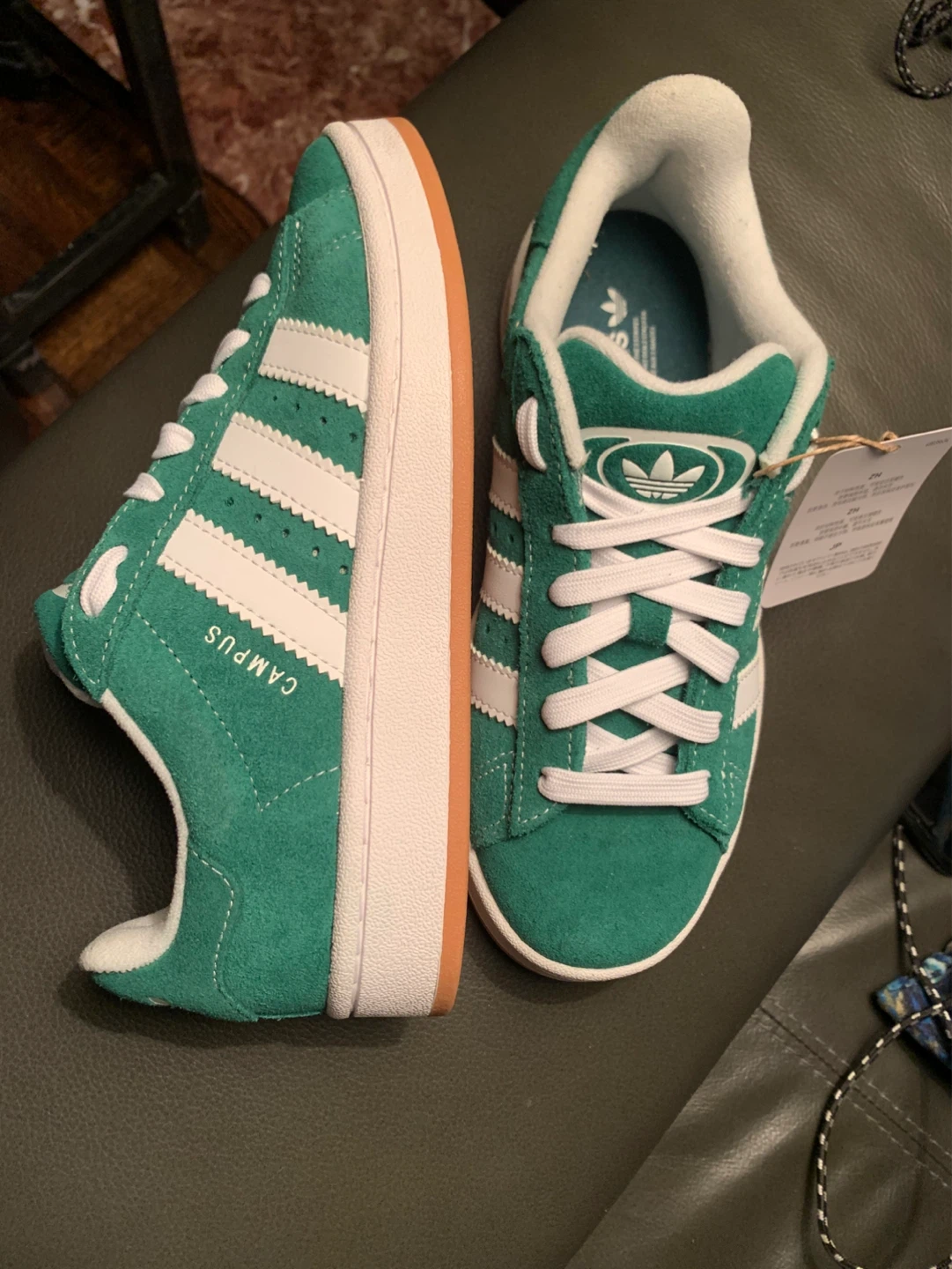 Adidas Campus Green Suede Sneakers .Size 4.5