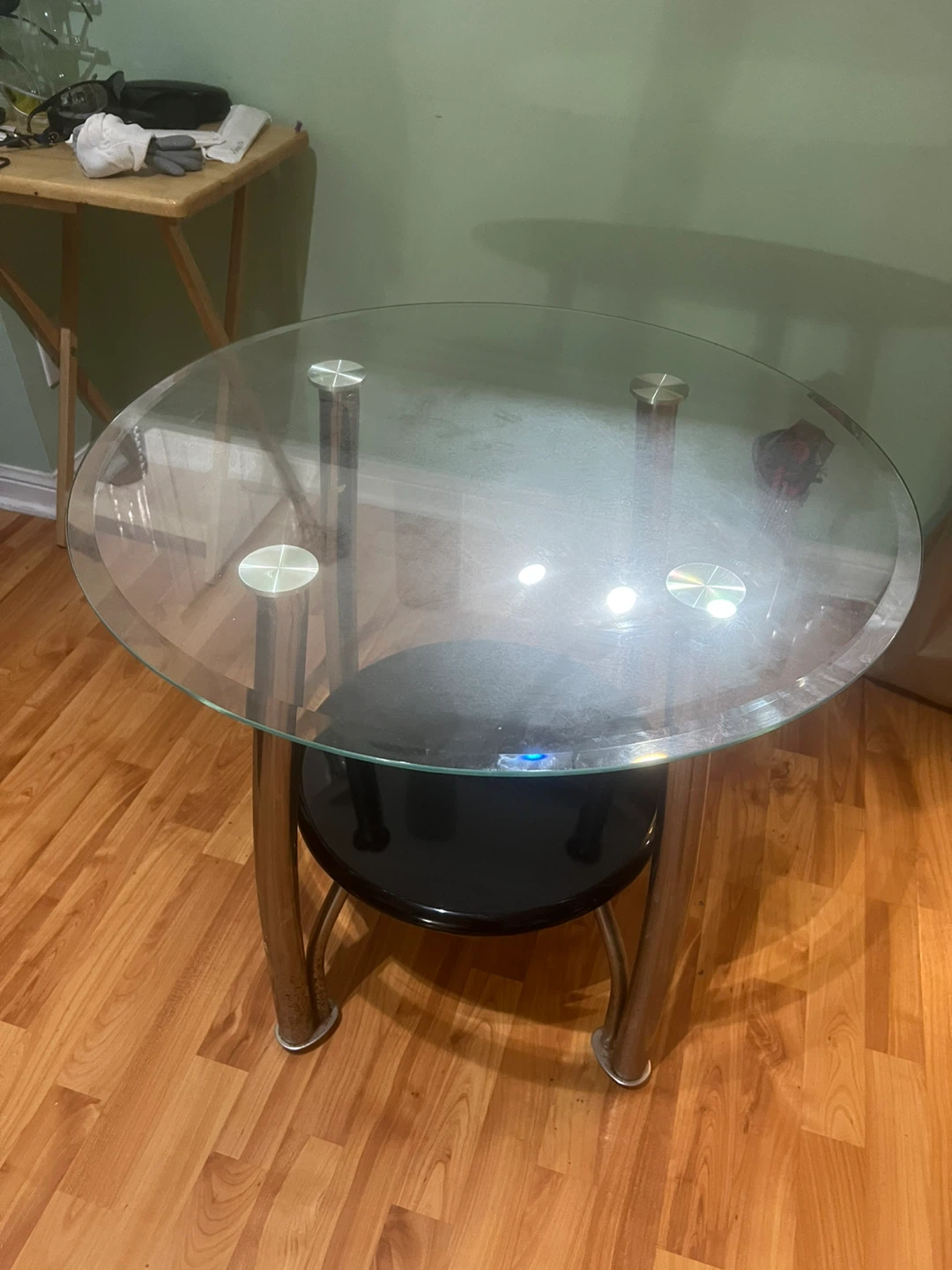 Glass Top Round Side Table - photo 2