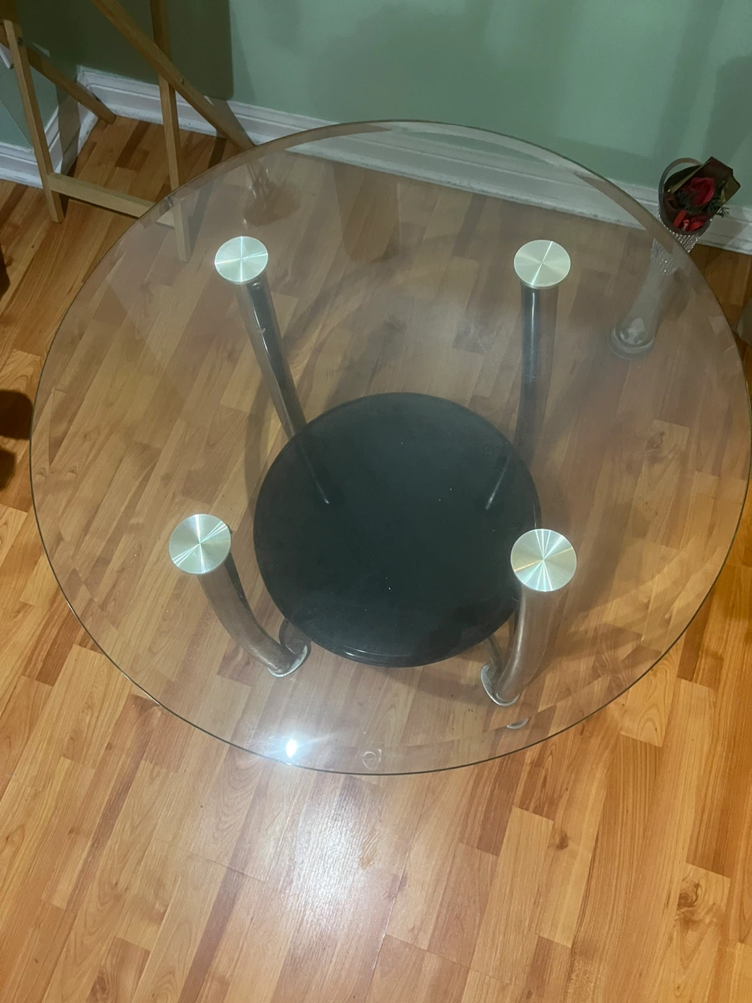Glass Top Round Side Table