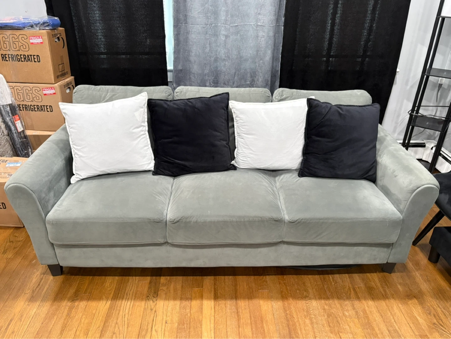 Grey Loveseat and Armchair Set