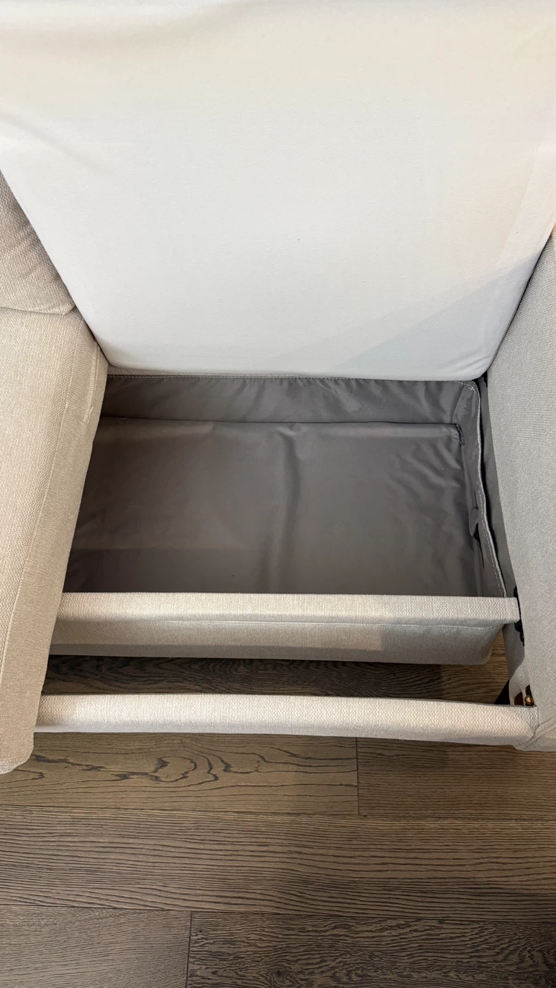 Beige Sofa with Ottoman + Storage｜Removable Washable Covers - photo 3