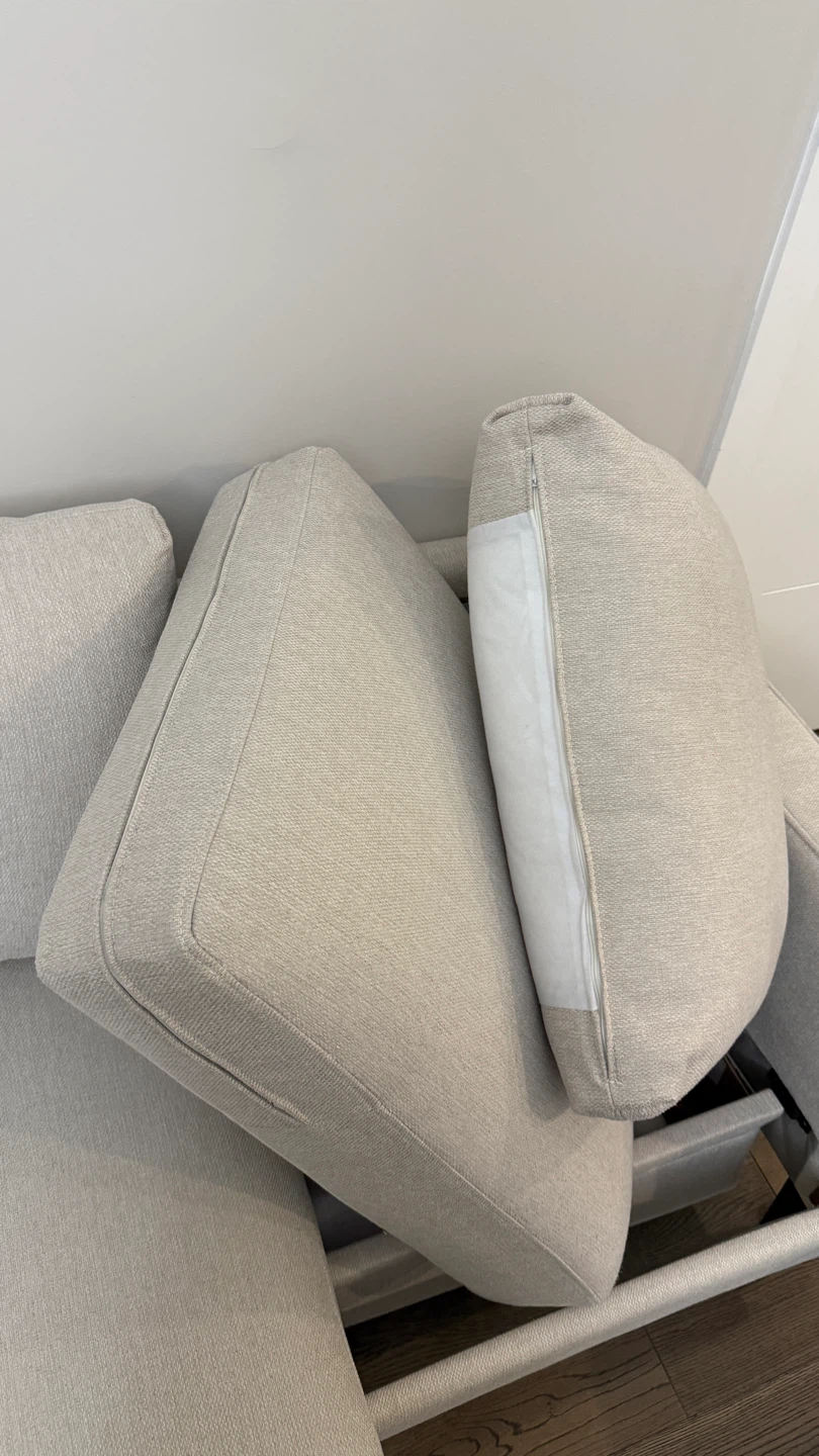 Beige Sofa with Ottoman + Storage｜Removable Washable Covers - photo 4