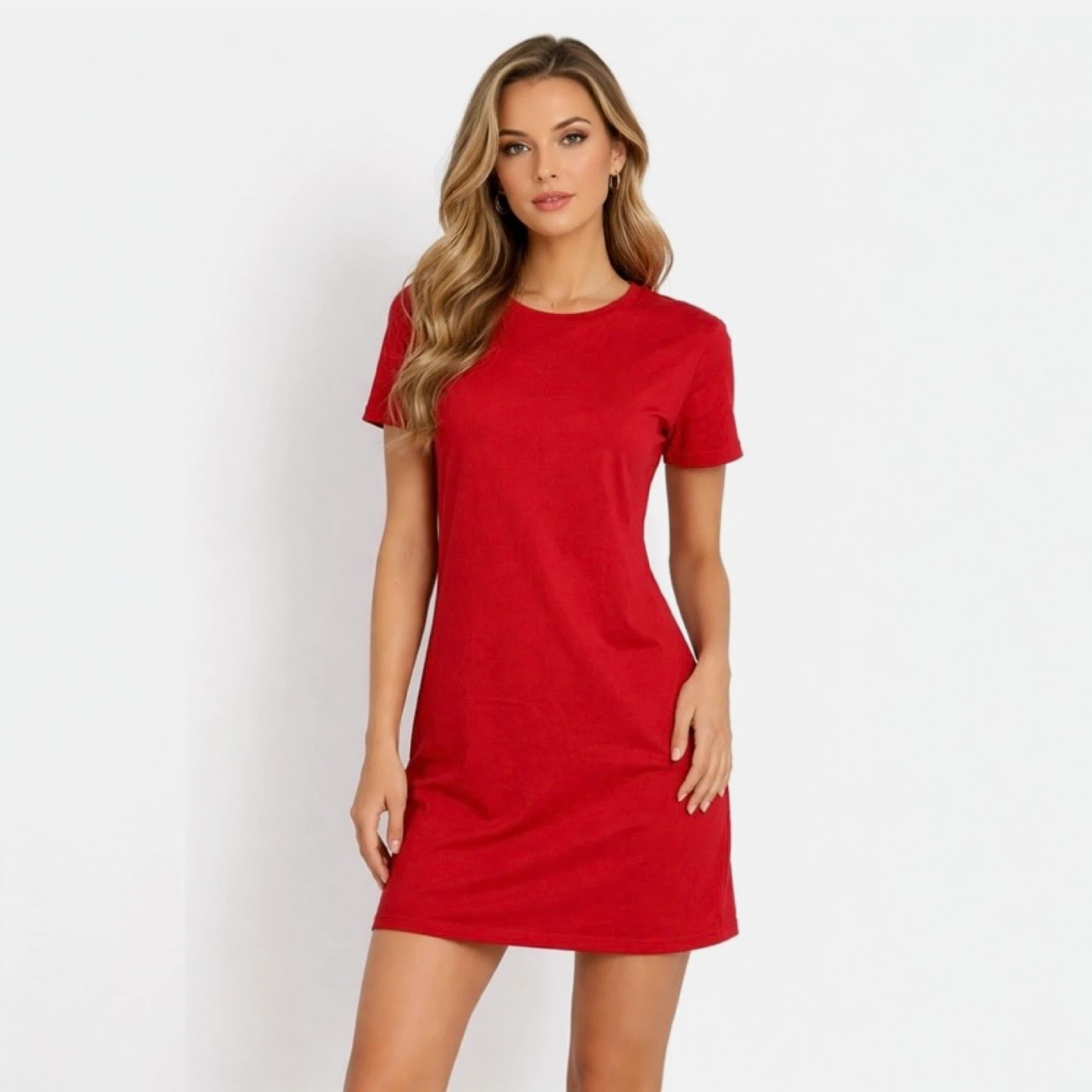 Zara Short Sleeve Red Dress - Size M