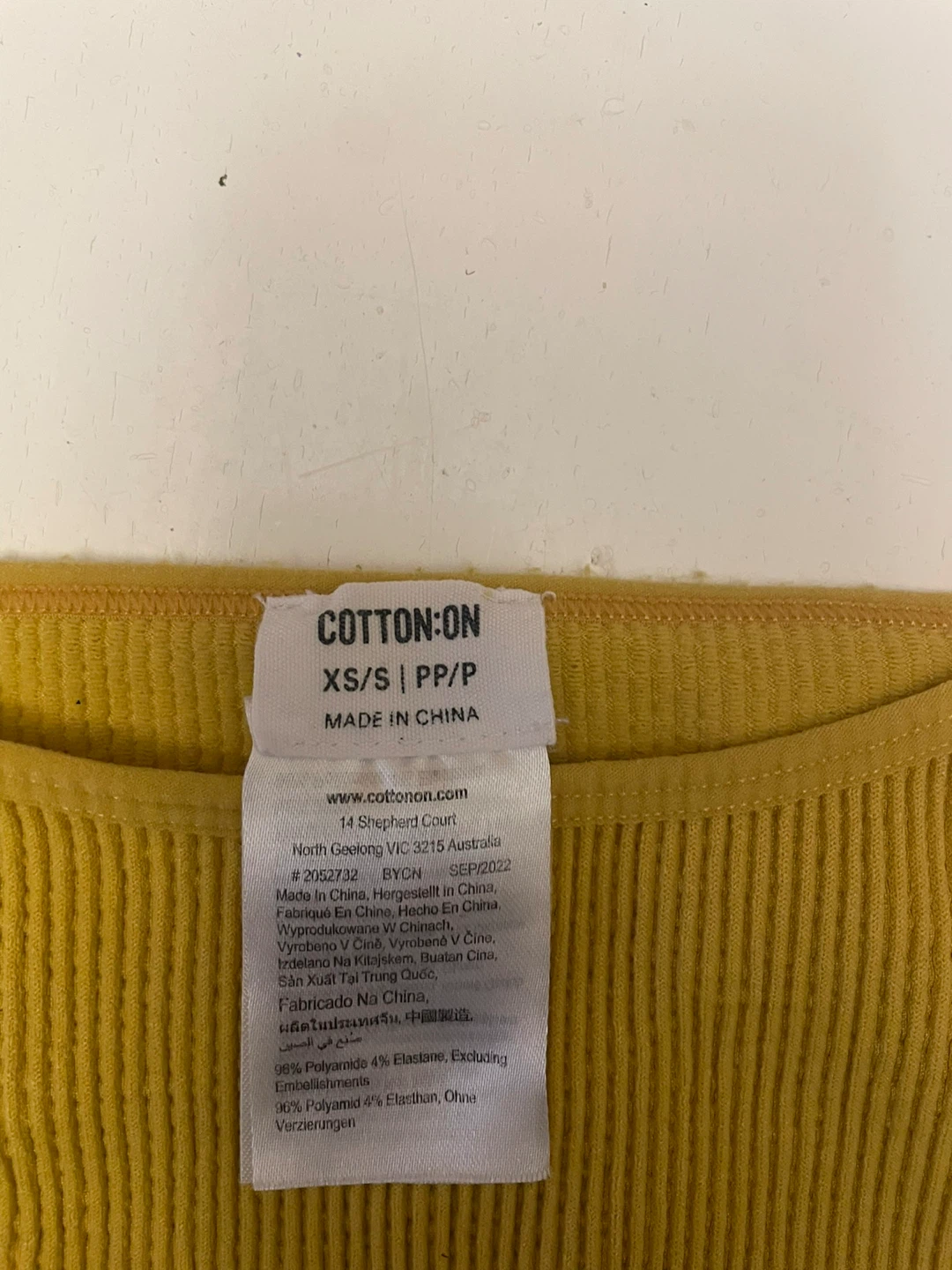 Cotton On Ribbed Tank Top - Yellow - XS/S - photo 2
