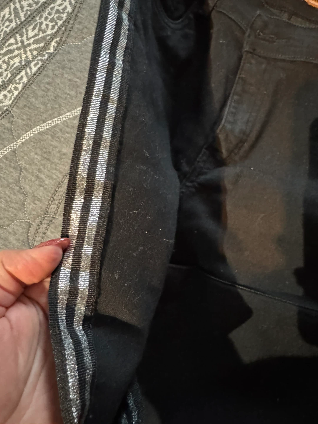 DNM Womens Fashion Black Pants with Silver Striped Side Detail - photo 3