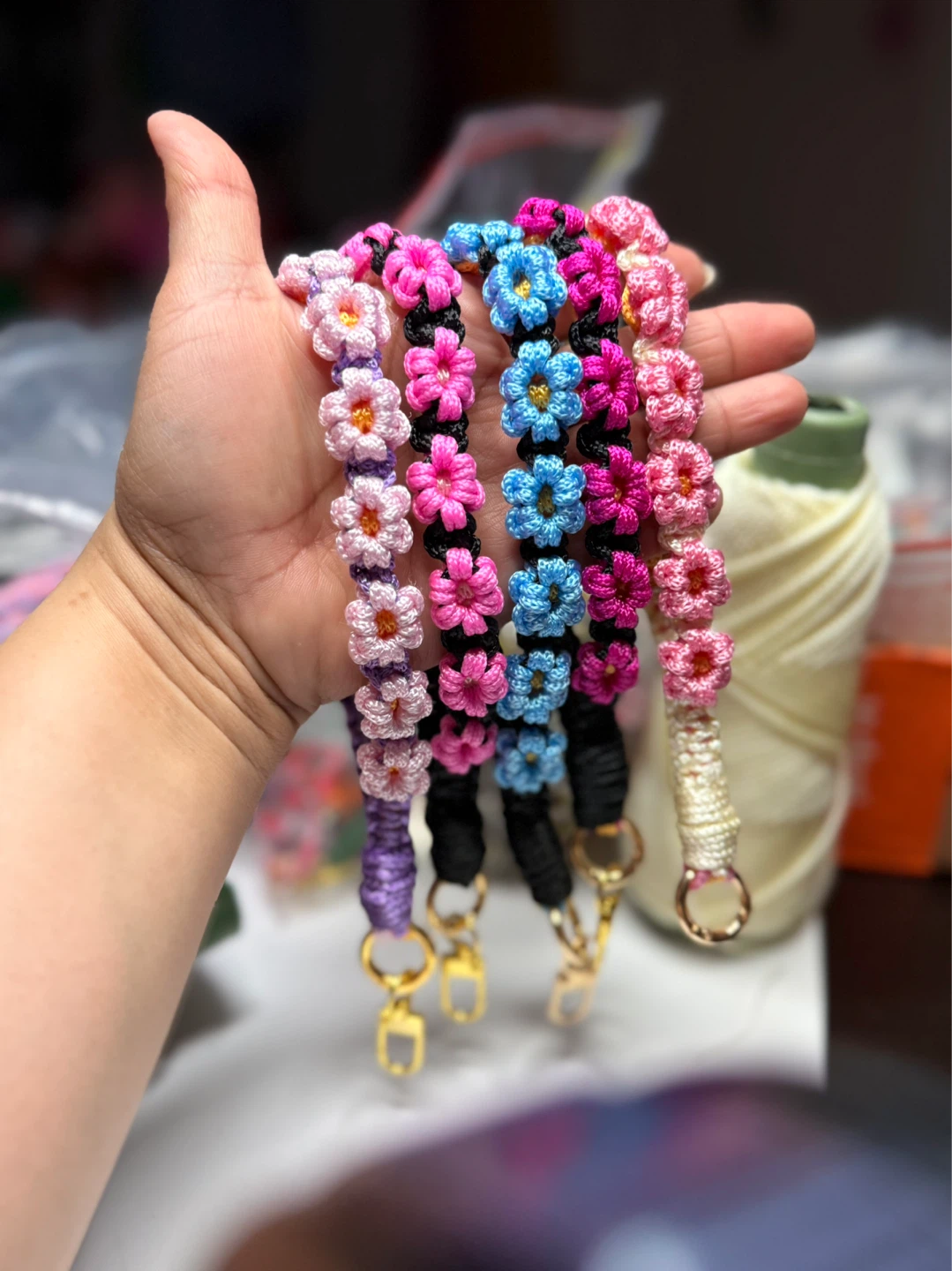 Handmade Resin Letter Keychains and Flower Lanyards - photo 3