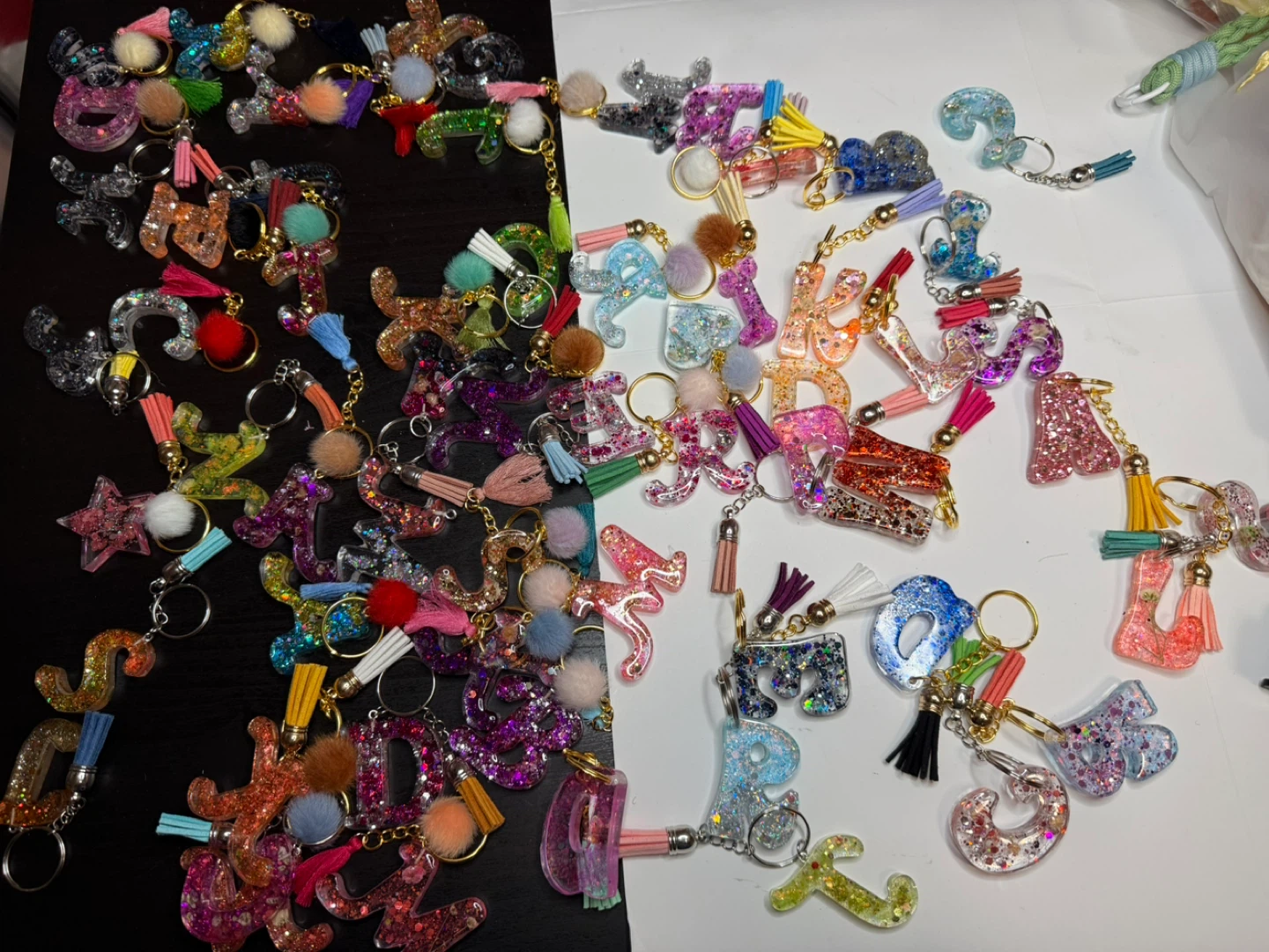 Handmade Resin Letter Keychains and Flower Lanyards - photo 4
