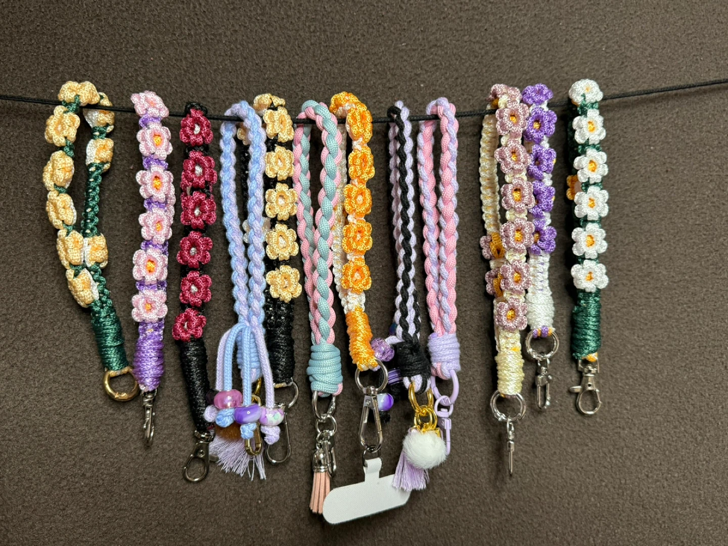 Handmade Resin Letter Keychains and Flower Lanyards