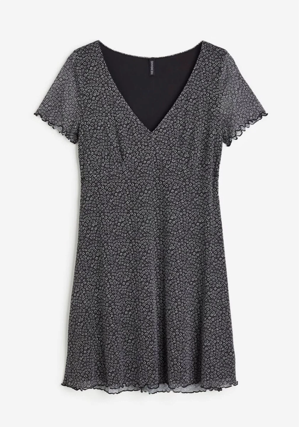 H&M Black Floral Print Mini Dress Size XL - photo 2