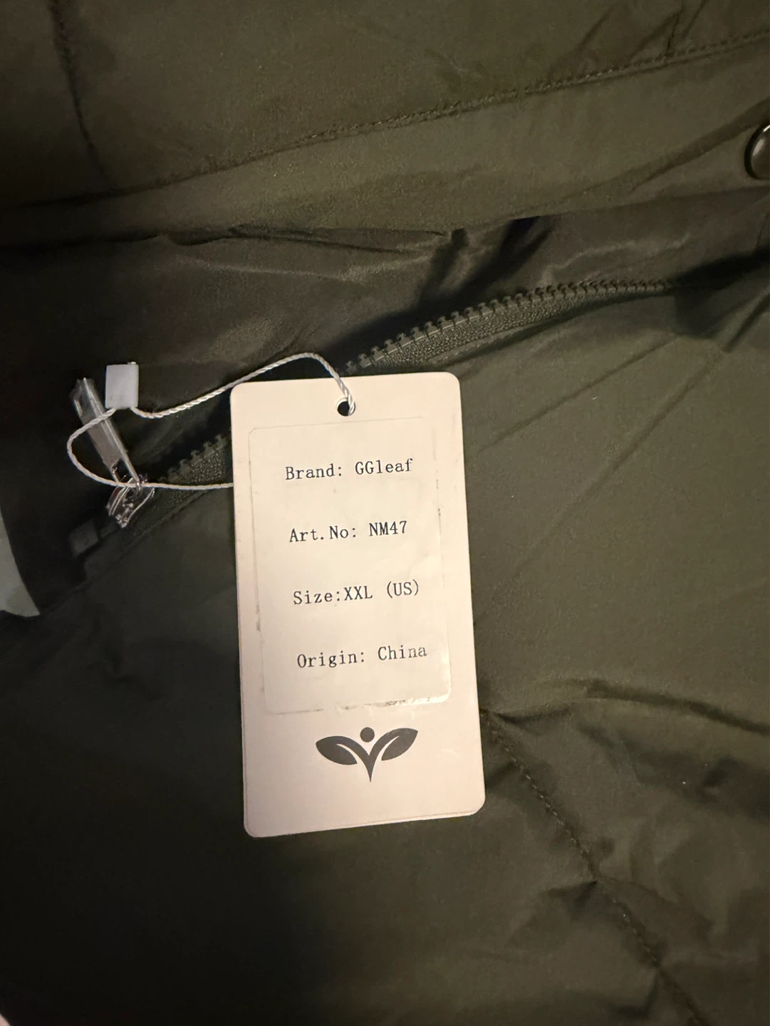 GGleaf Puffer Coat - Olive Green, Size XXL - photo 3