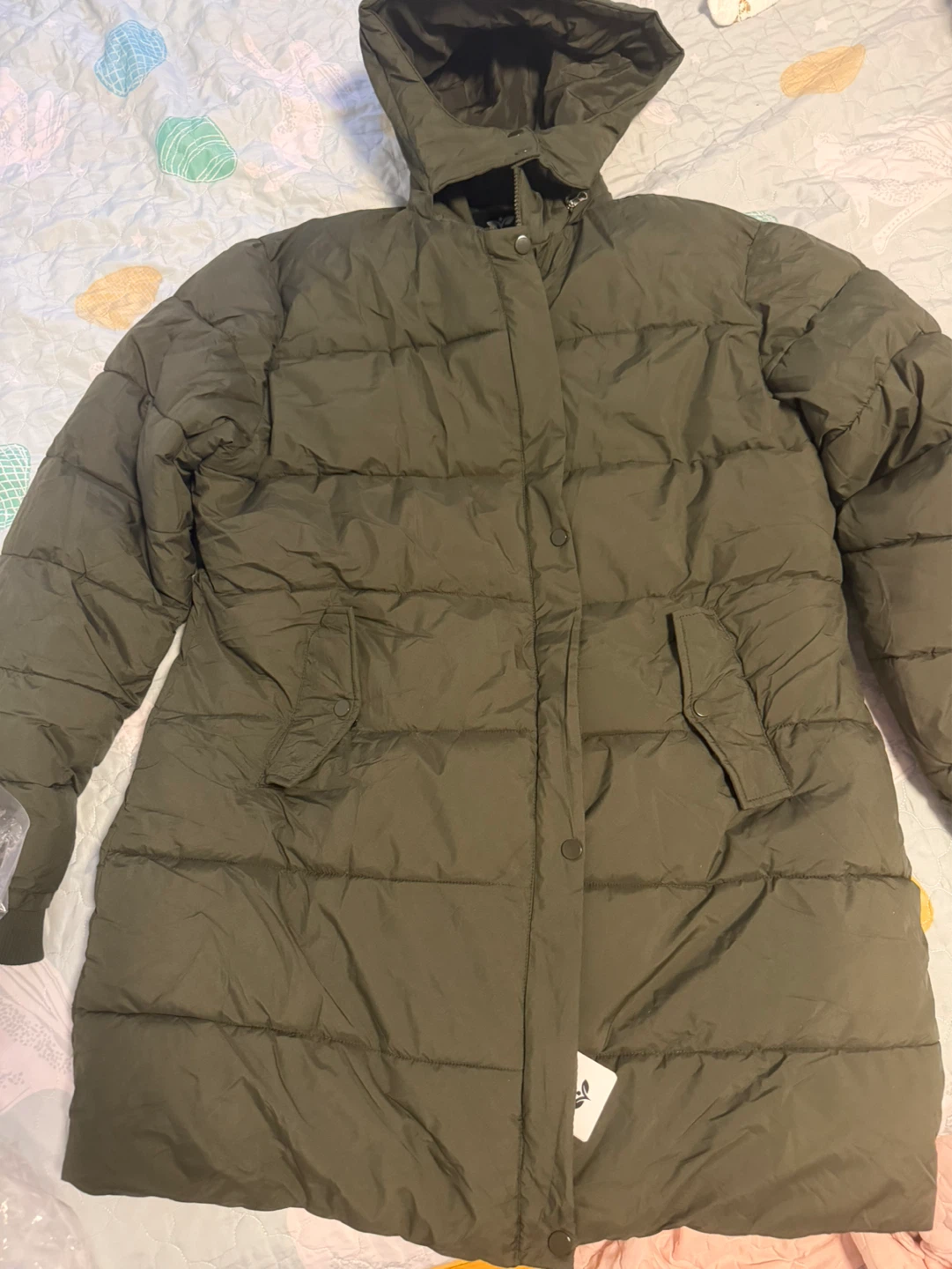 GGleaf Puffer Coat - Olive Green, Size XXL