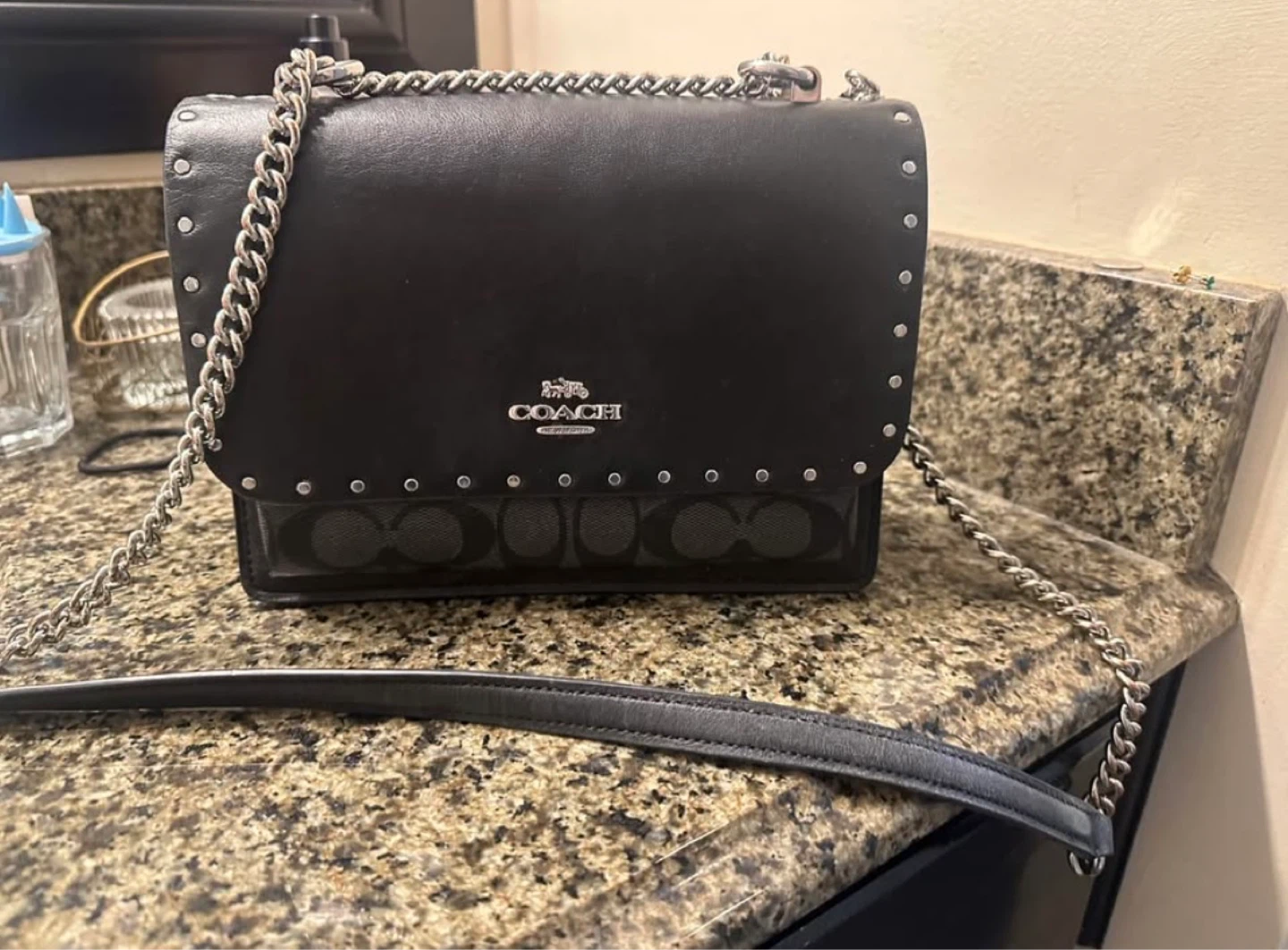 Coach Black Studded Shoulder Bag