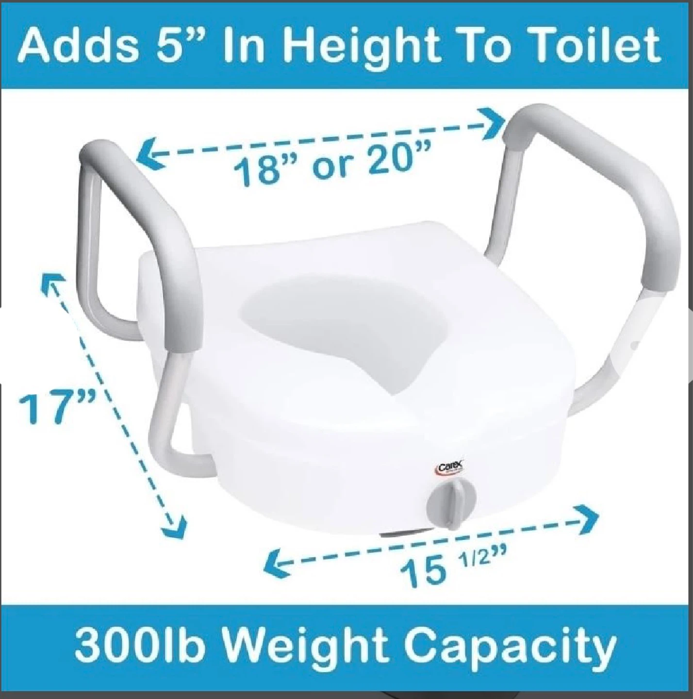 Carex Toilet Seat Riser with Handles - photo 2