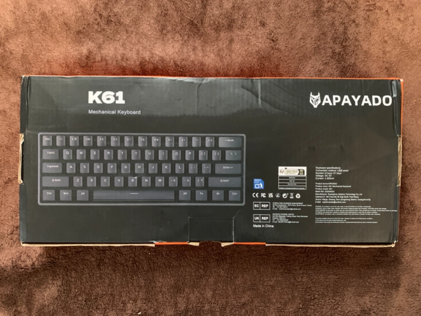APAYADO K61 Mechanical Keyboard Lighting Effect Type C Interface - photo 4