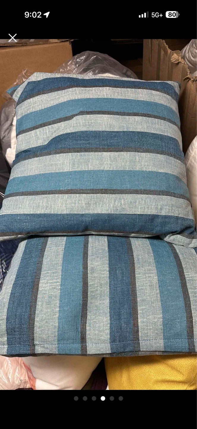 Blue Striped Throw Pillow