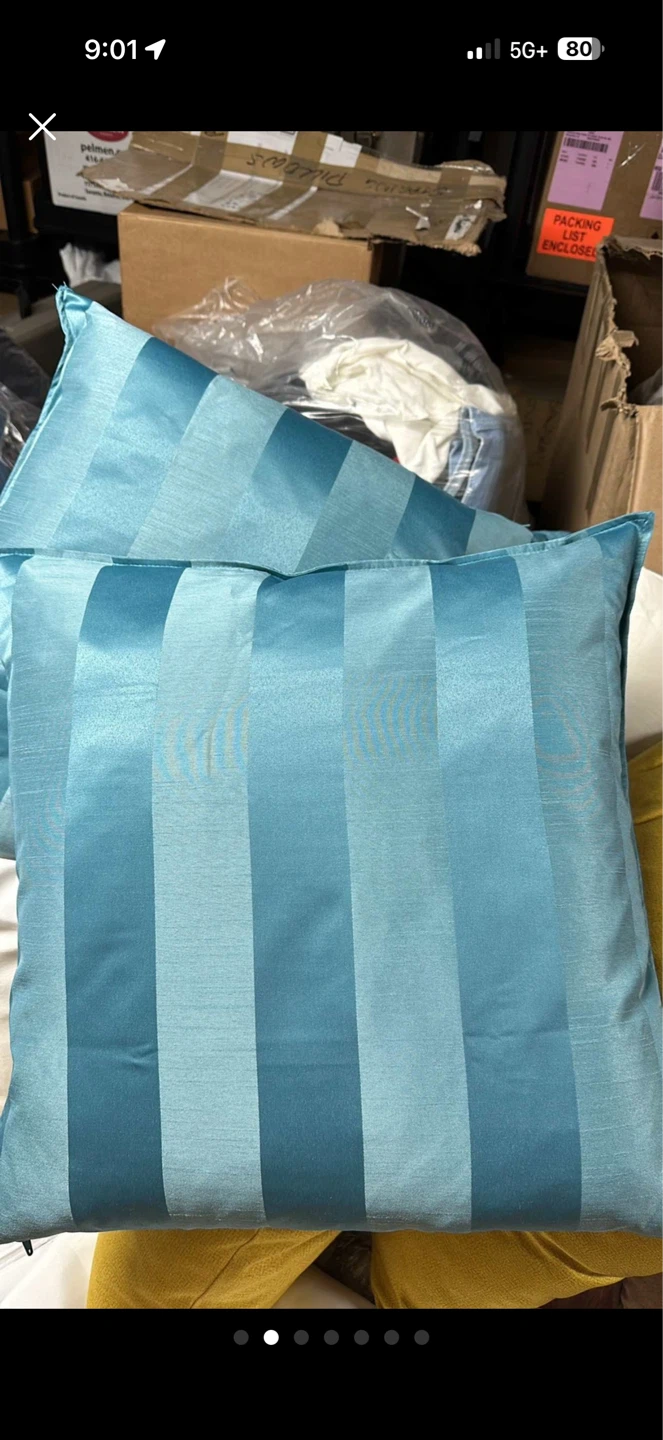 Blue Striped Decorative Throw Pillow Covers