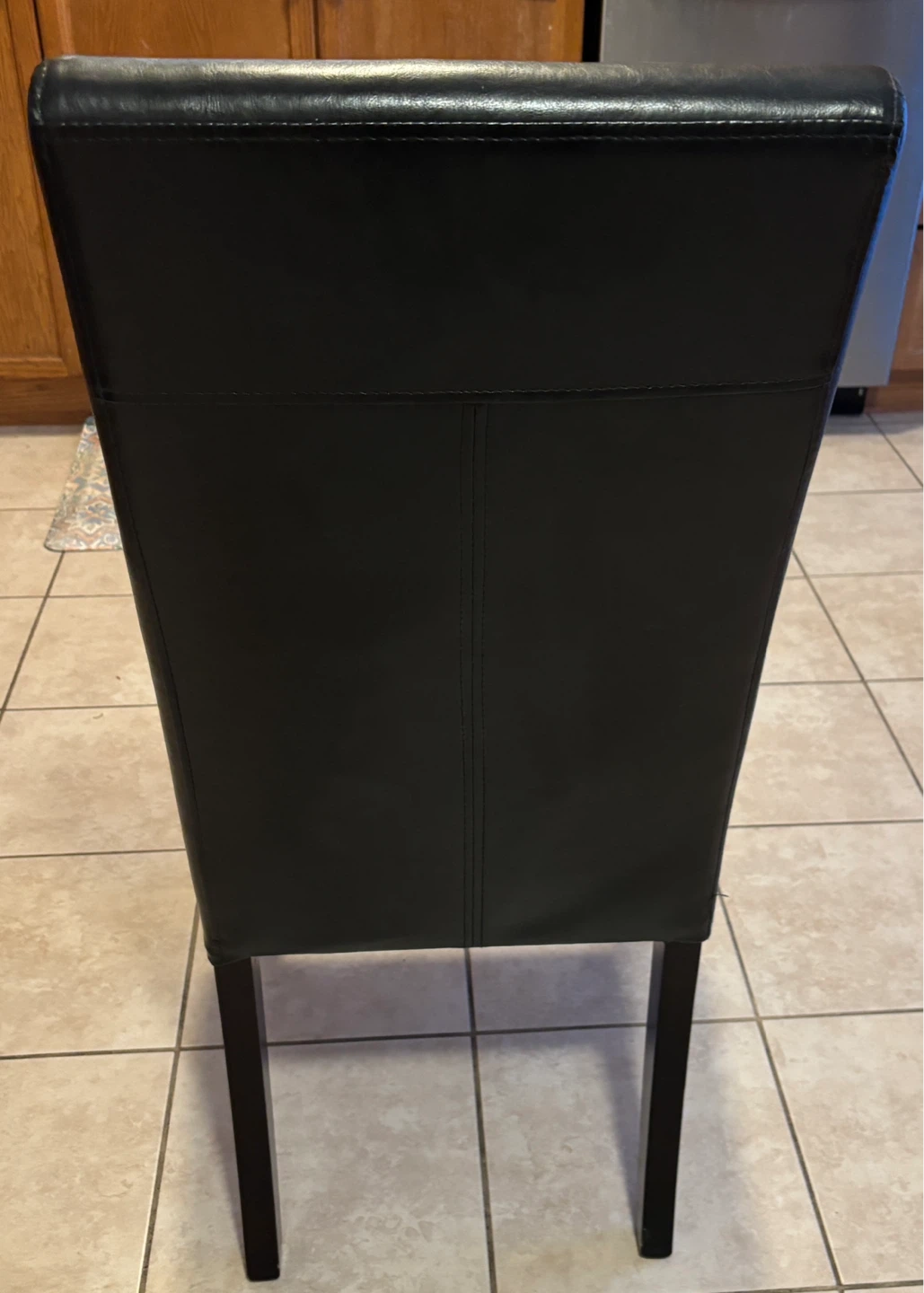 Black Faux Leather Dining Chair - photo 2