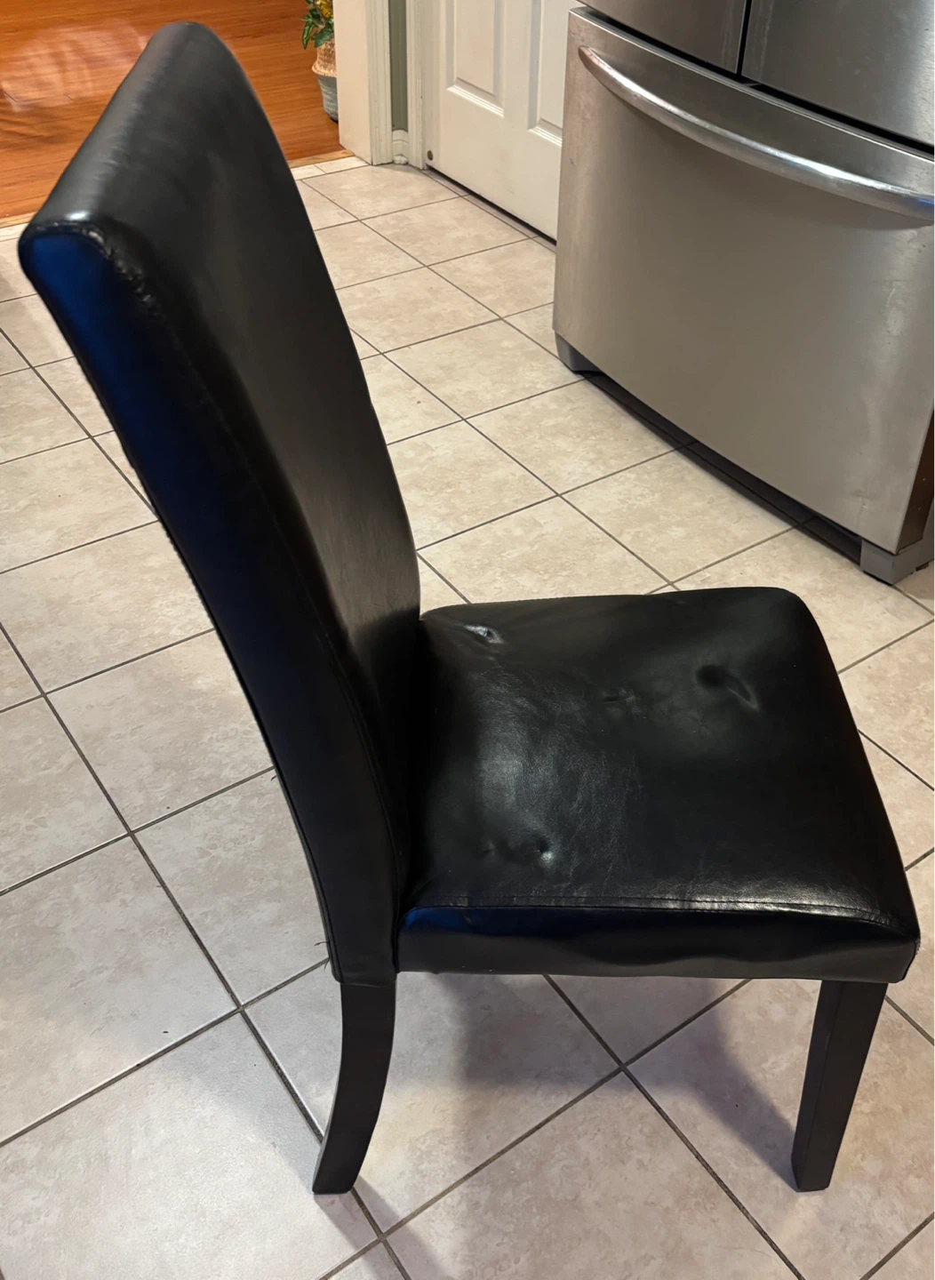 Black Faux Leather Dining Chair