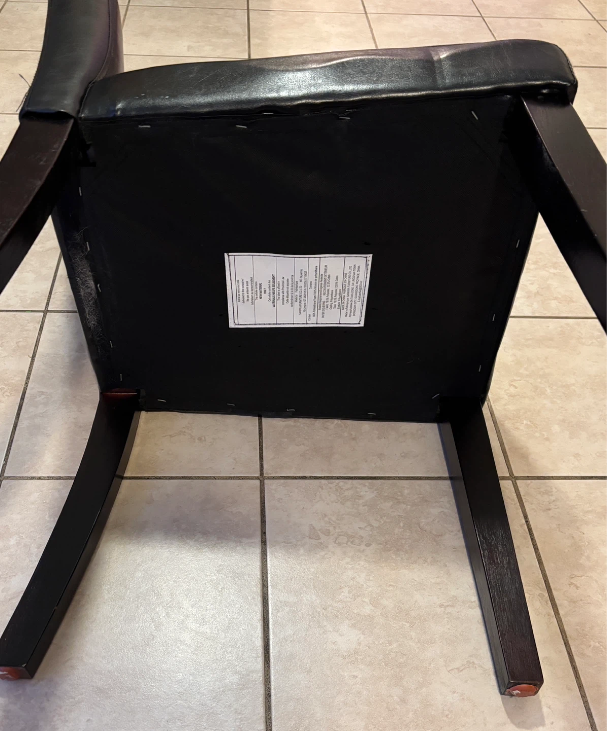Black Faux Leather Dining Chair - photo 4