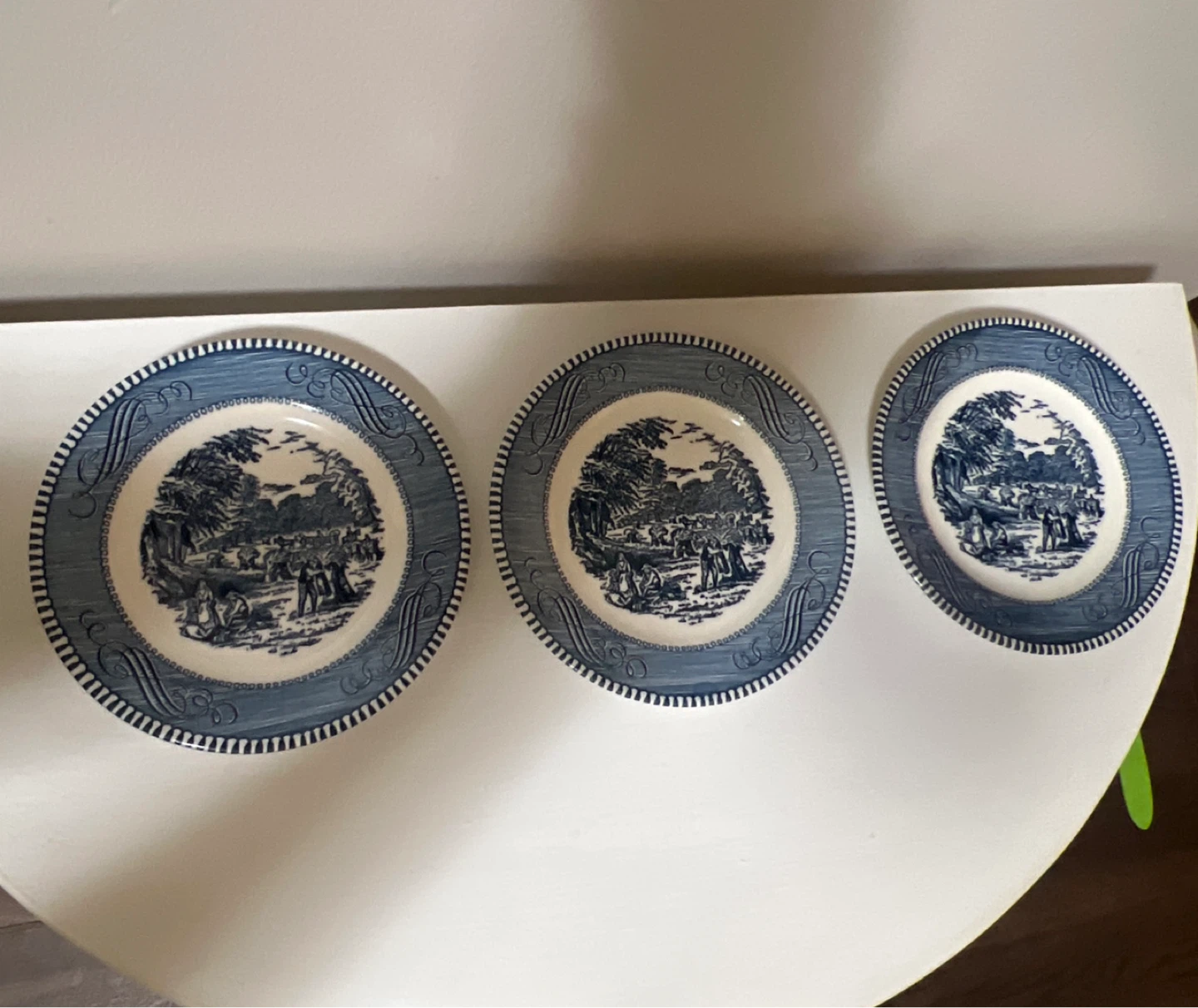 Three Vintage Currier & Ives Harvest 6.5" Saucers