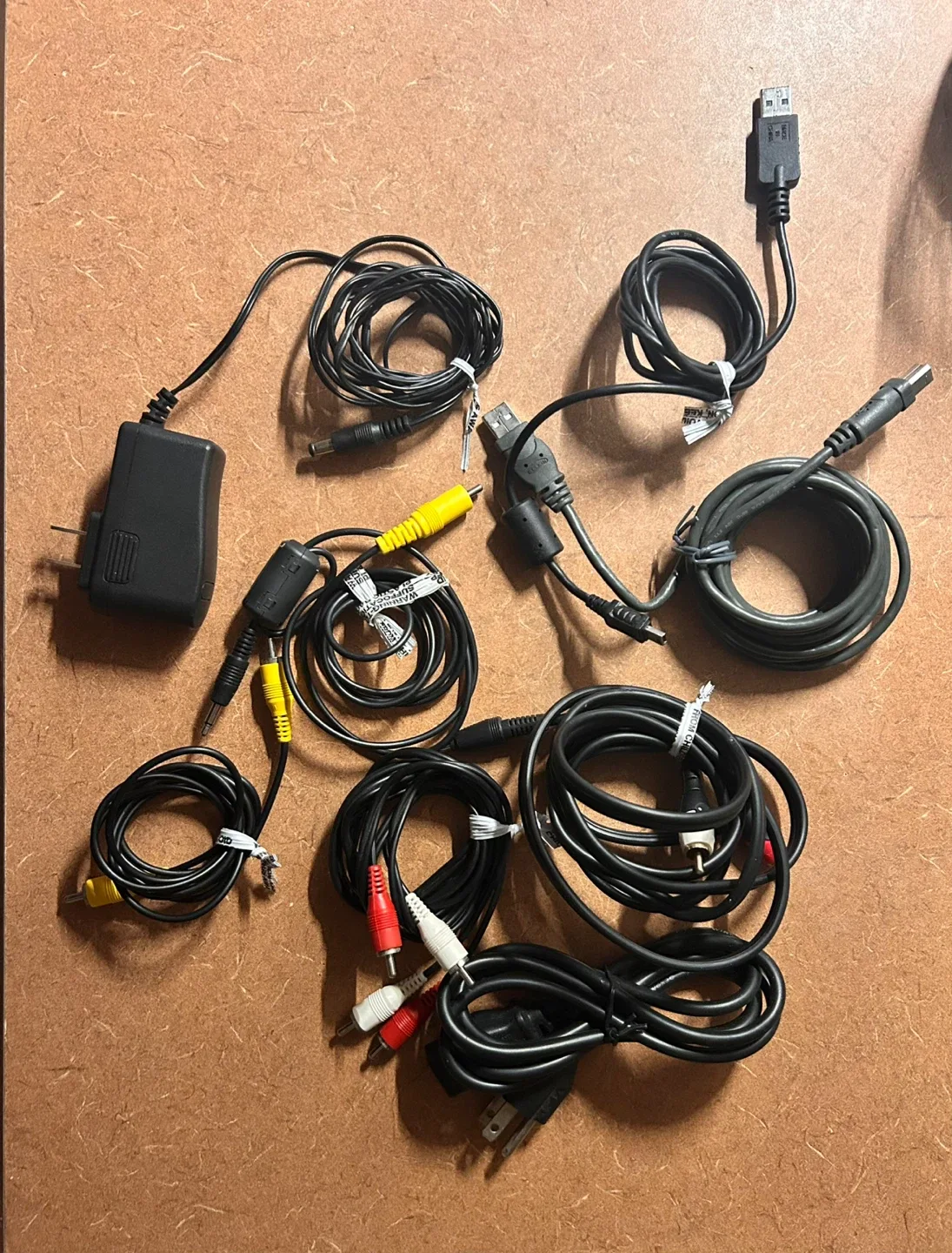Assorted cables and charger