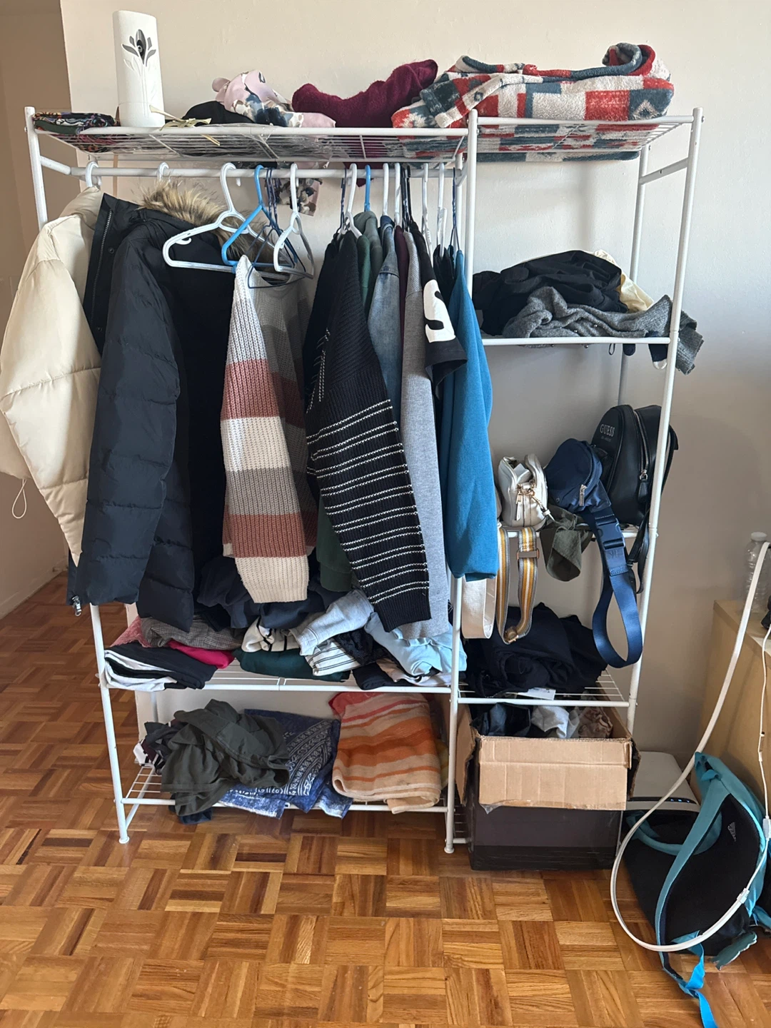 White Metal Garment Rack