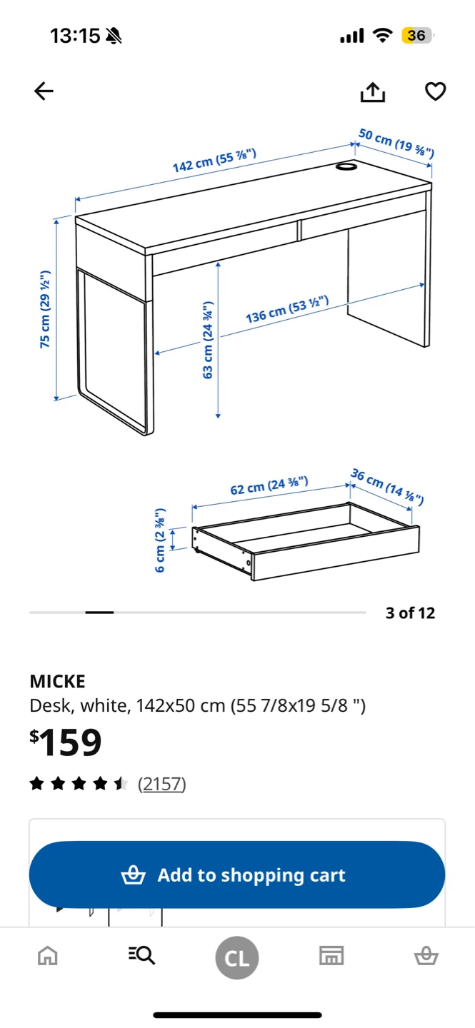 IKEA MICKE Desk - White - photo 3