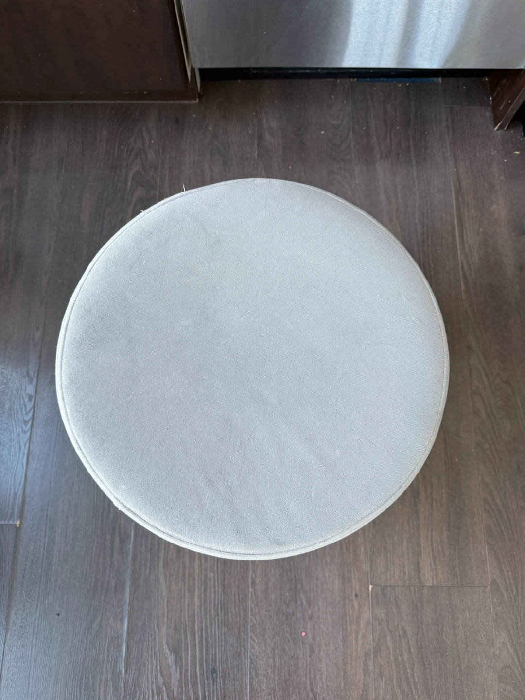 Grey Velvet Ottoman with Gold Base - photo 5
