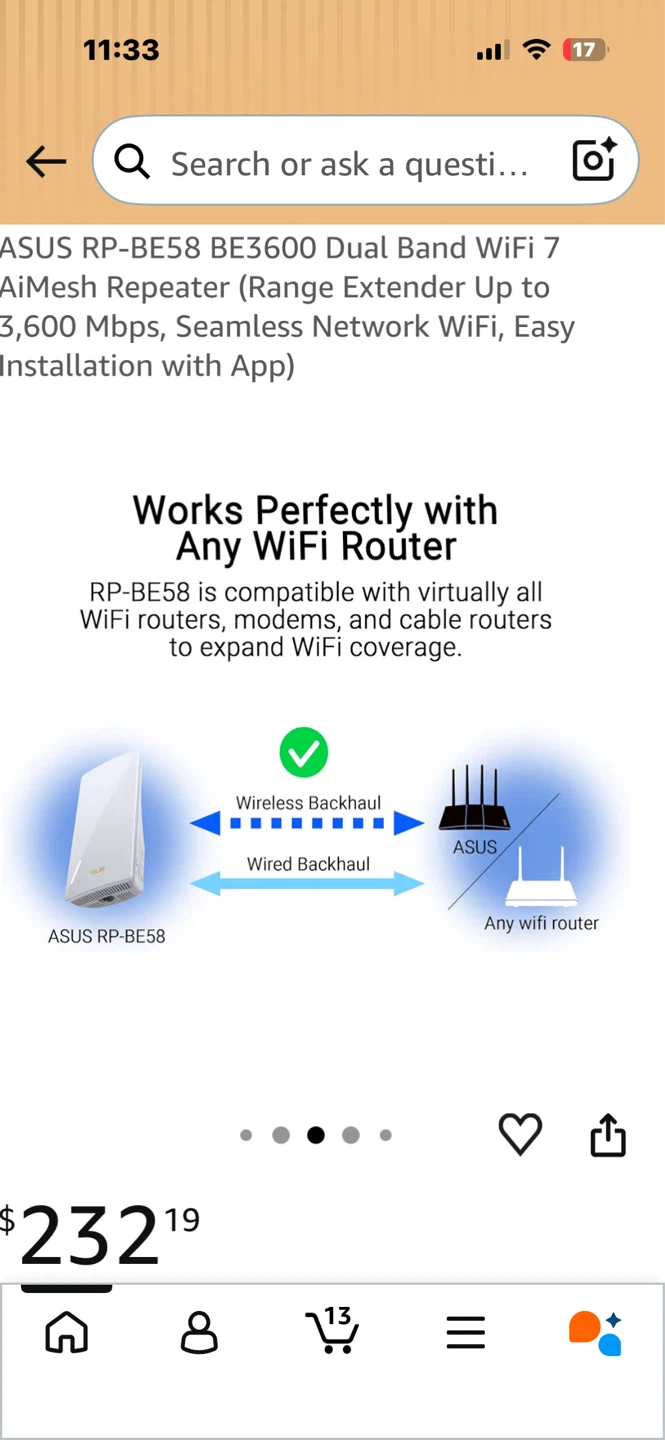 ASUS RP-BE58 BE3600 Dual Band WiFi 7 AiMesh Repeater - photo 4