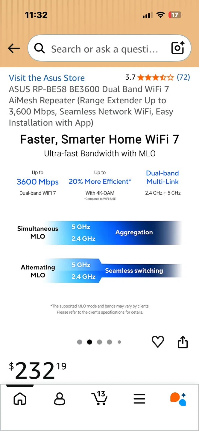 ASUS RP-BE58 BE3600 Dual Band WiFi 7 AiMesh Repeater - photo 2