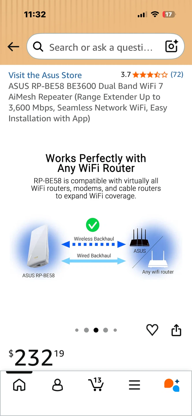 ASUS RP-BE58 BE3600 Dual Band WiFi 7 AiMesh Repeater - photo 3