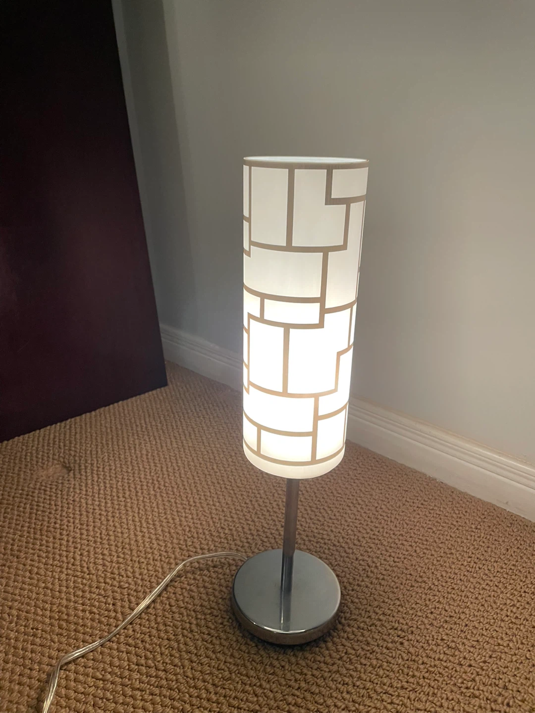 Modern Geometric Glass Cylinder Table Lamp