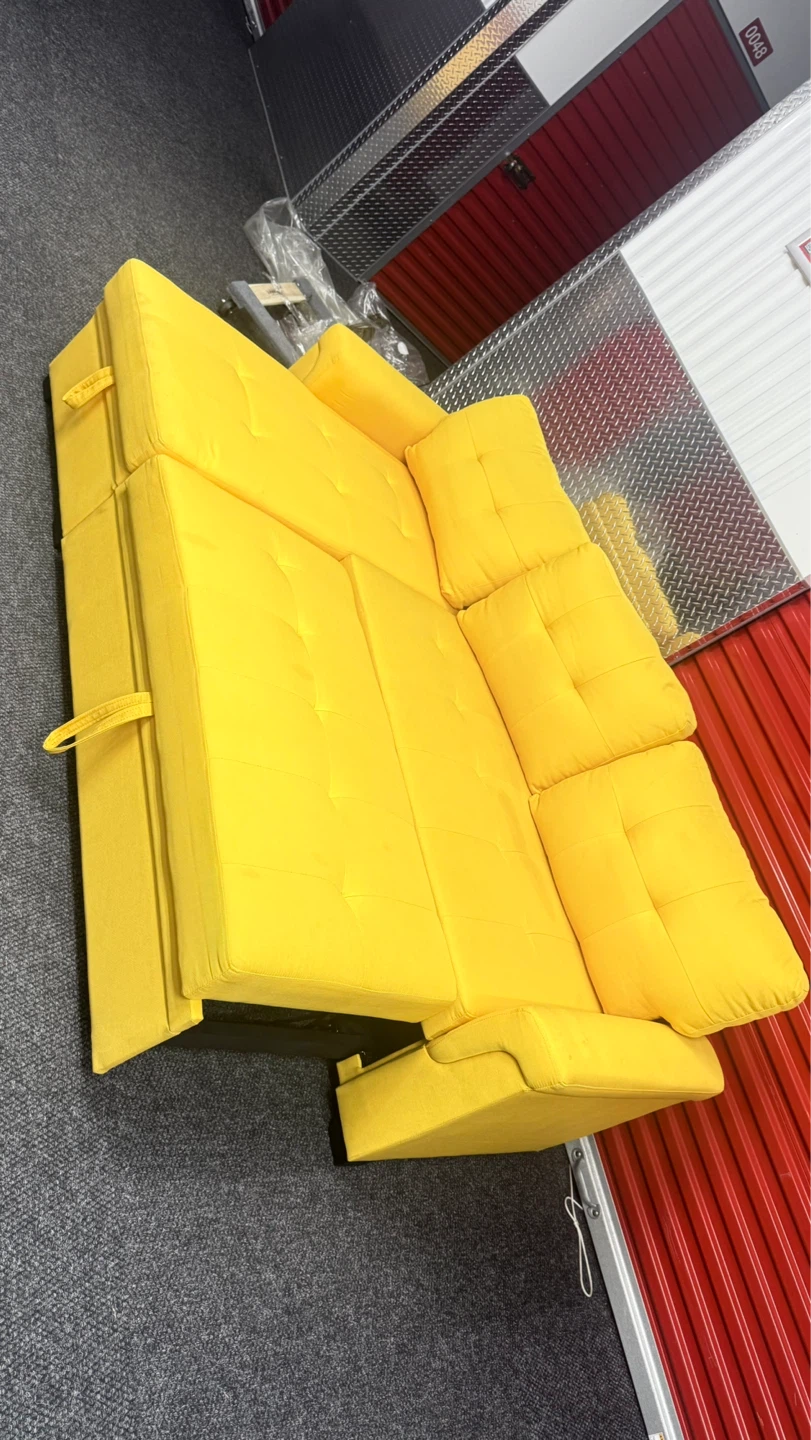 Yellow Sofa Bed with Storage - photo 2