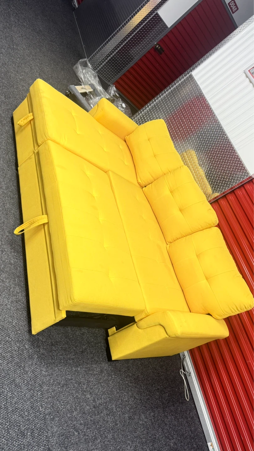 Yellow Sofa Bed with Storage