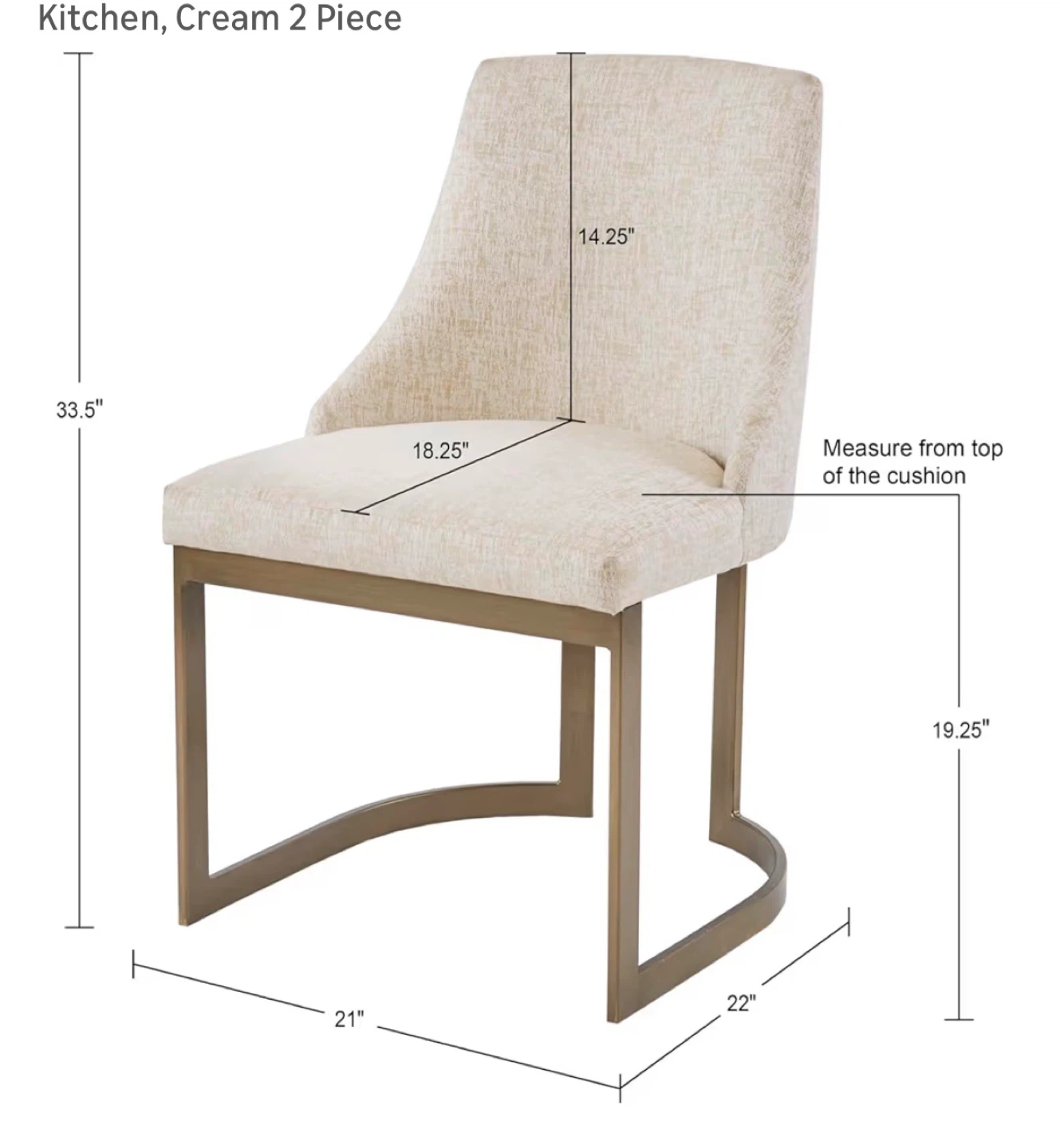 Cream Madison Park Bryce Parsons Dining Chairs (2-Piece Set) - photo 2
