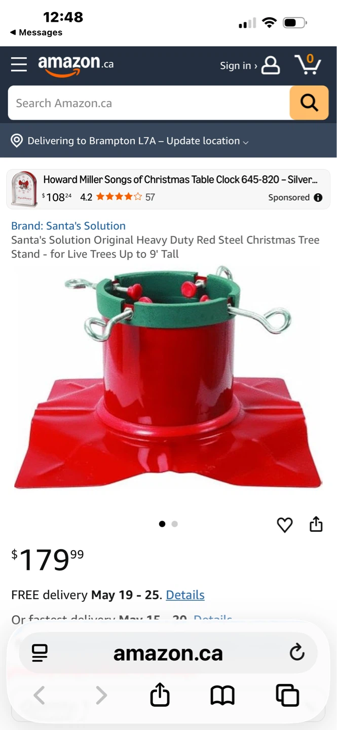 Santa's Solution Original Heavy Duty Red Christmas Tree Stand