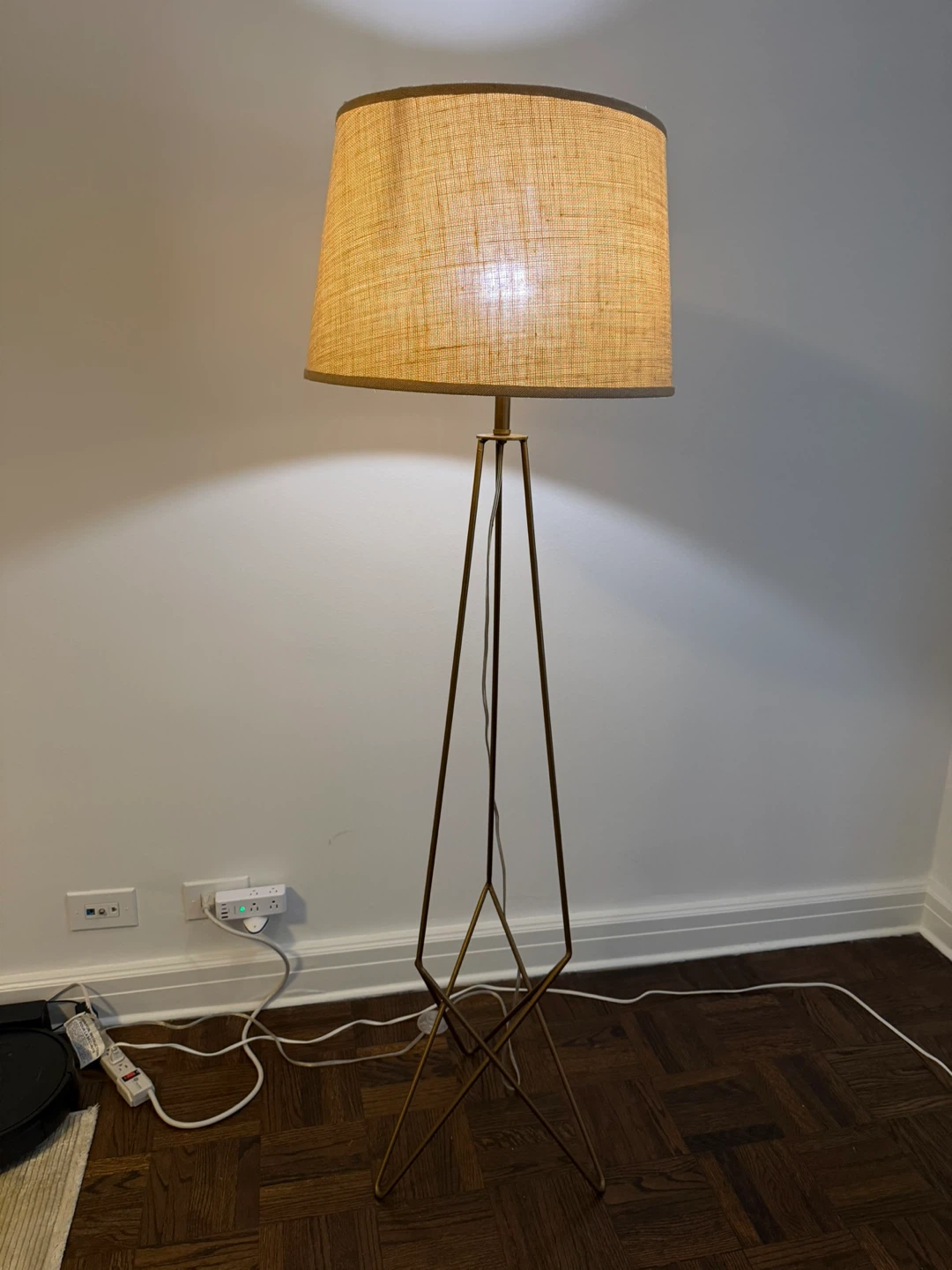 Modern Floor Lamp with Drum Shade