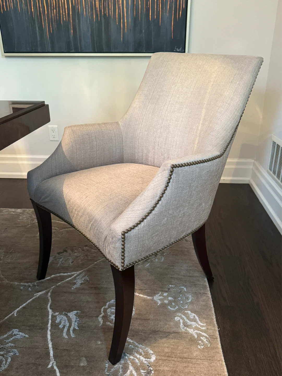 Large Dining Table with 8 Upholstered Chairs - photo 5