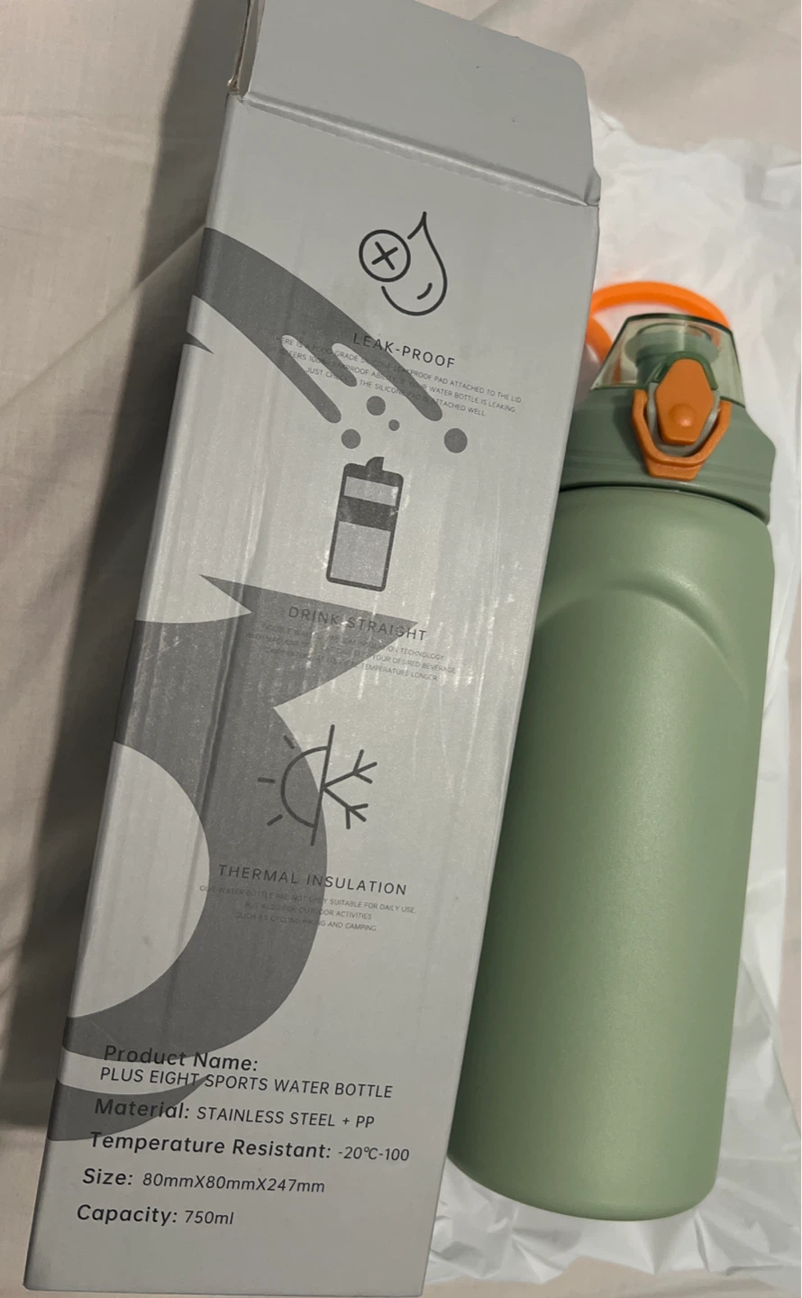 PLUS EIGHT Sports Water Bottle 750ml Green Stainless Steel - photo 5