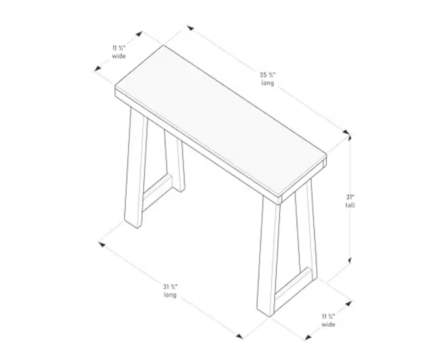 Plank and Beam Console Table - 36" Black - photo 2