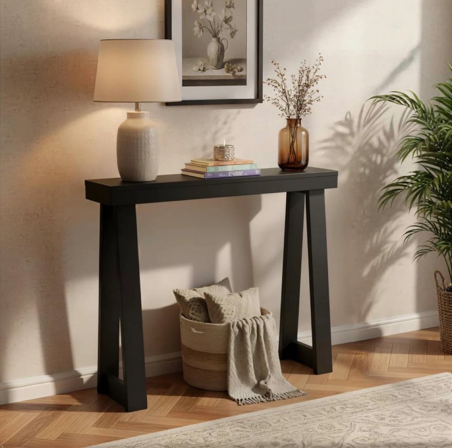 Plank and Beam Console Table - 36" Black