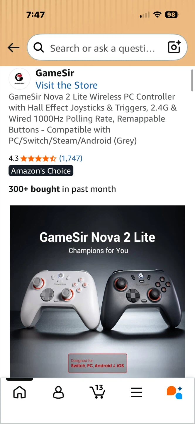 GameSir Nova 2 Lite Wireless PC Controller - Grey - photo 3