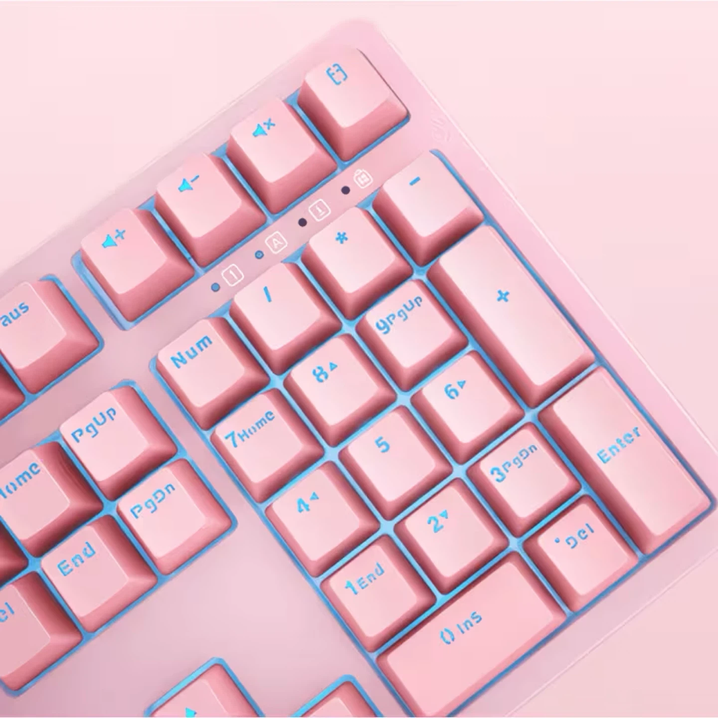 AUKEY Pink Mechanical Keyboard with Blue Switches - photo 4