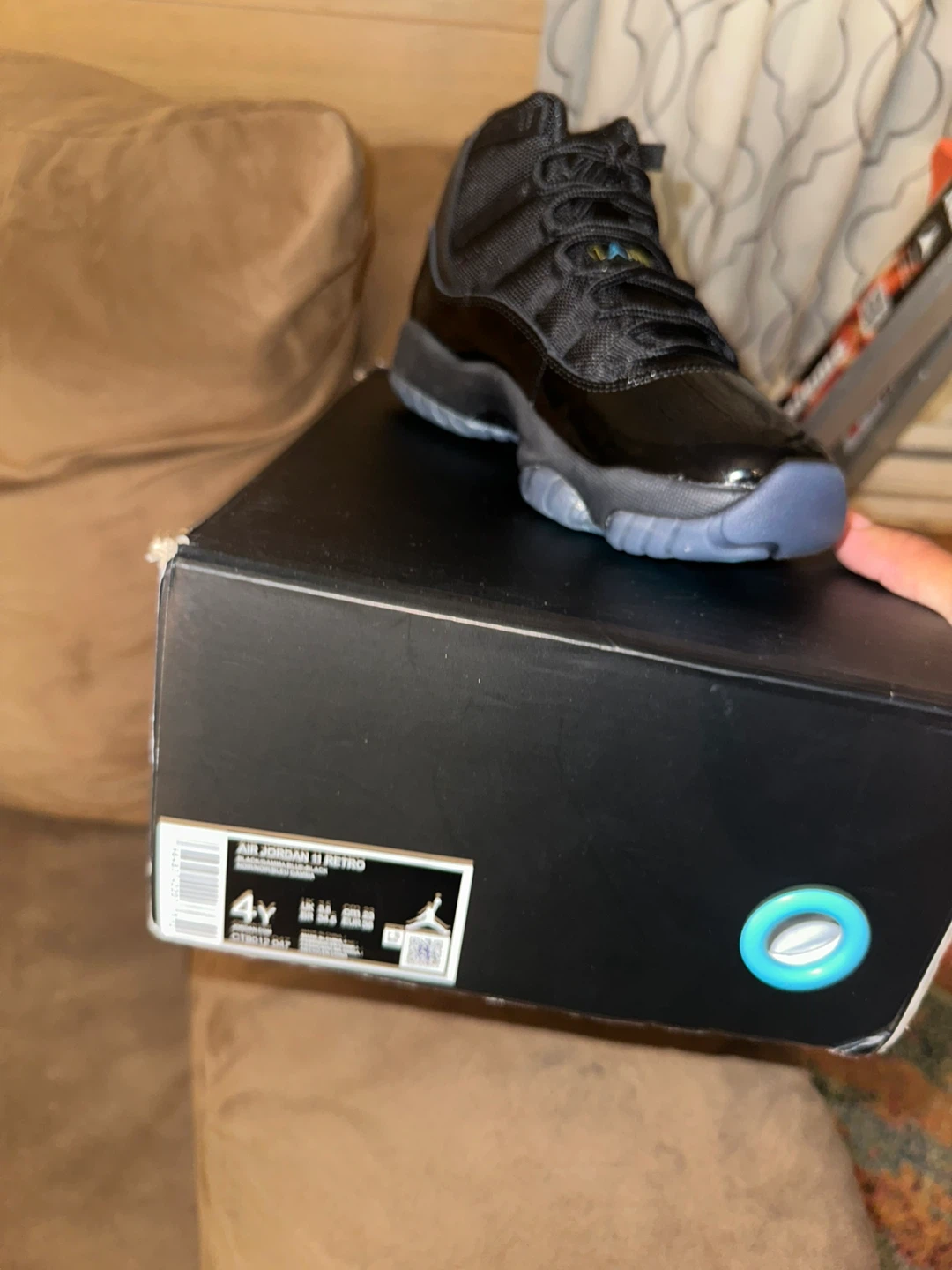 Air Jordan 11 Retro TD "Blackout" 4Y - photo 3