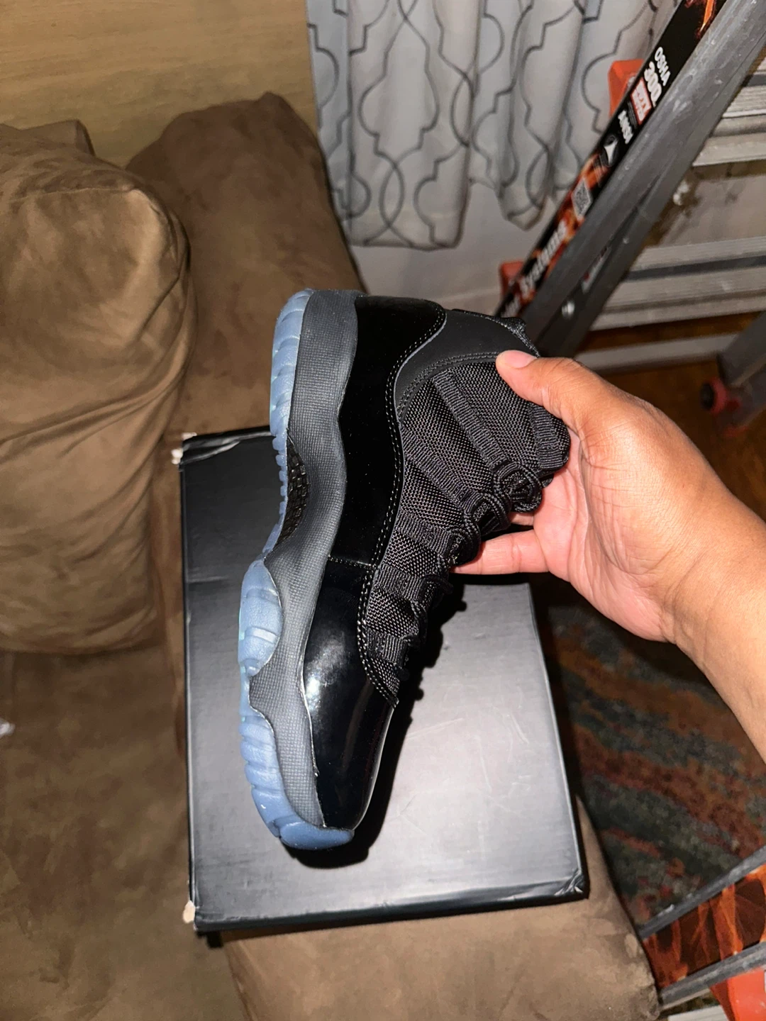 Air Jordan 11 Retro TD "Blackout" 4Y - photo 2