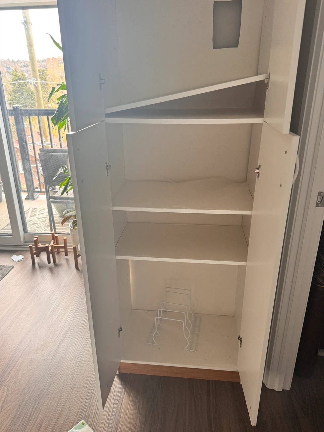 White Two-Door Storage Cabinet - photo 2