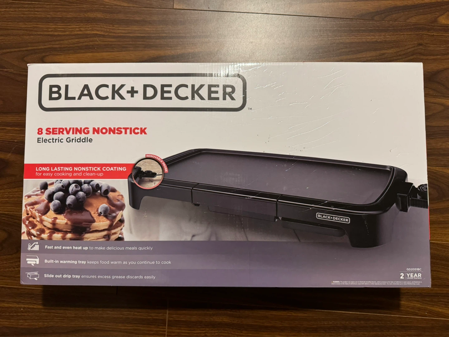 NEW BLACK+DECKER 8 Serving Nonstick Electric Griddle