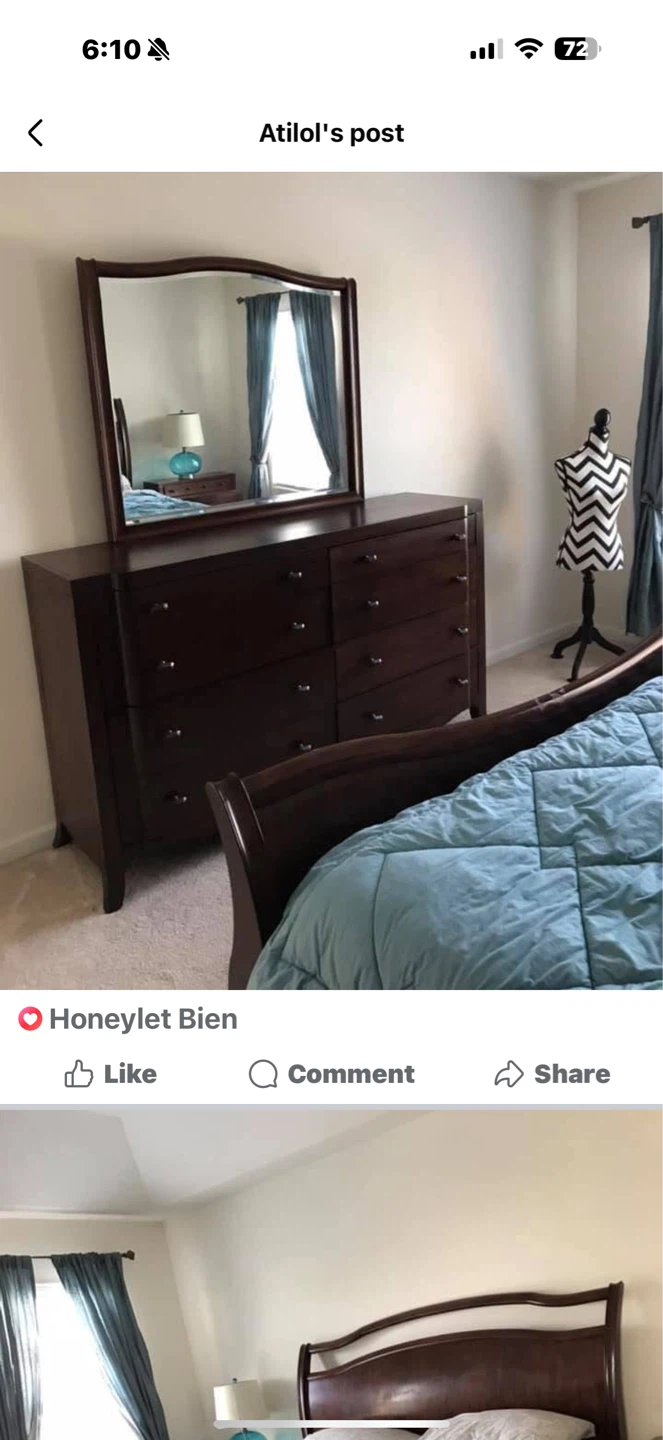 Dark Wood Dresser with Mirror