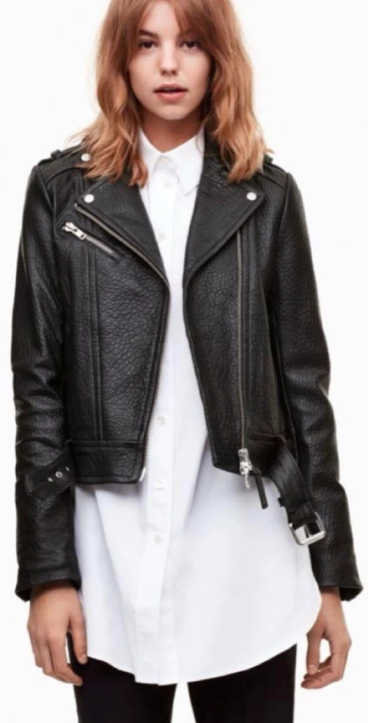 Mackage Black Leather Biker Jacket - Size S/P