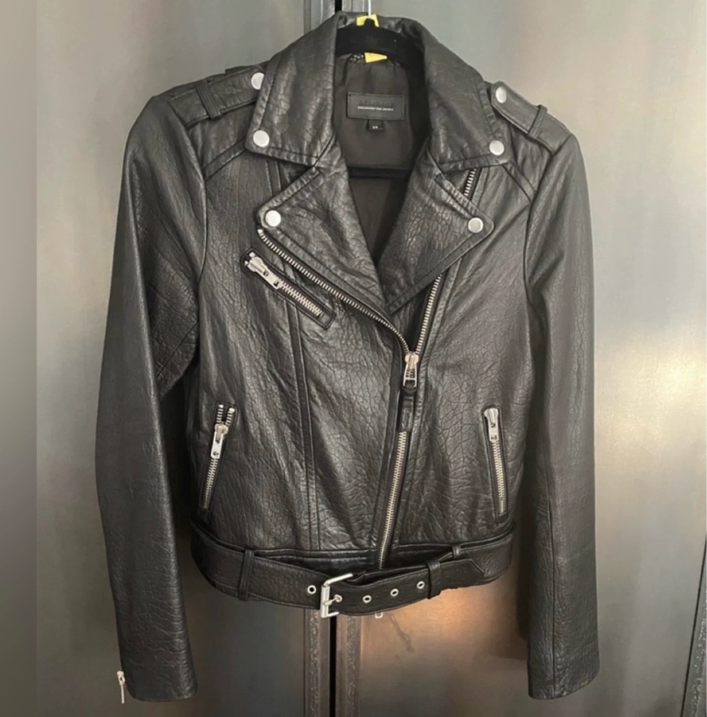 Mackage Black Leather Biker Jacket - Size S/P - photo 2